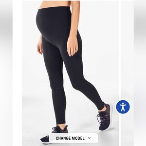 Fabletics NWT Black Pureluxe Full Length Maternity Leggings Size Medium Stretch